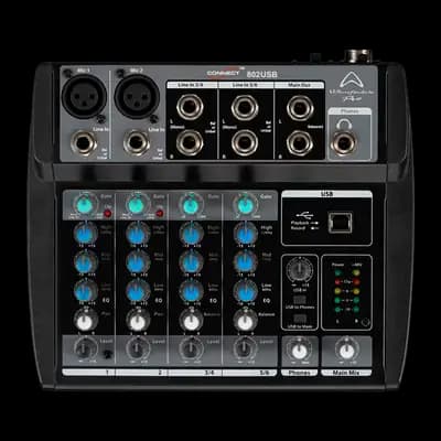 CONSOLA ANALOGA, 6 CANALES, 2 MONO/2 ESTEREO, INTERFAZ USB